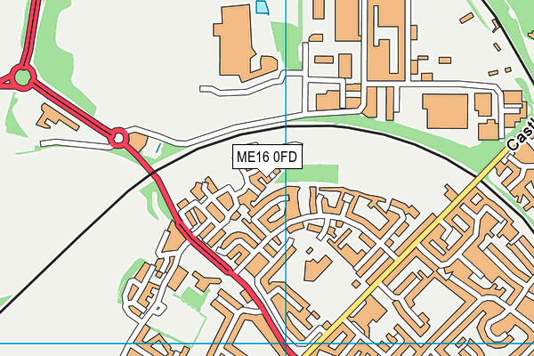 ME16 0FD map - OS VectorMap District (Ordnance Survey)