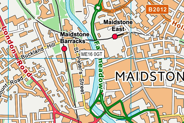ME16 0GT map - OS VectorMap District (Ordnance Survey)