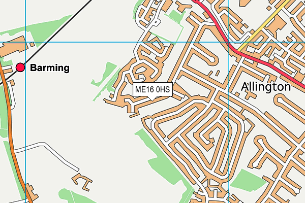 ME16 0HS map - OS VectorMap District (Ordnance Survey)