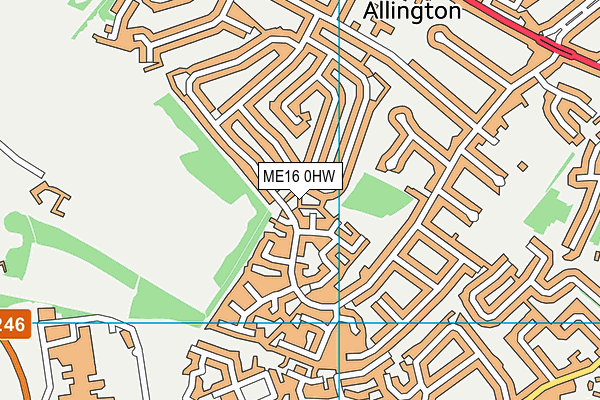 ME16 0HW map - OS VectorMap District (Ordnance Survey)