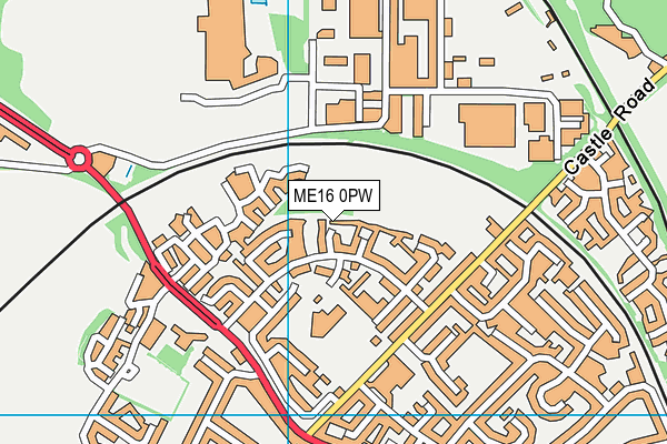 ME16 0PW map - OS VectorMap District (Ordnance Survey)