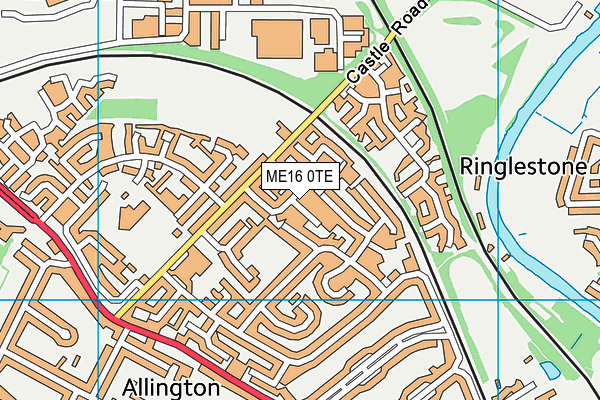ME16 0TE map - OS VectorMap District (Ordnance Survey)