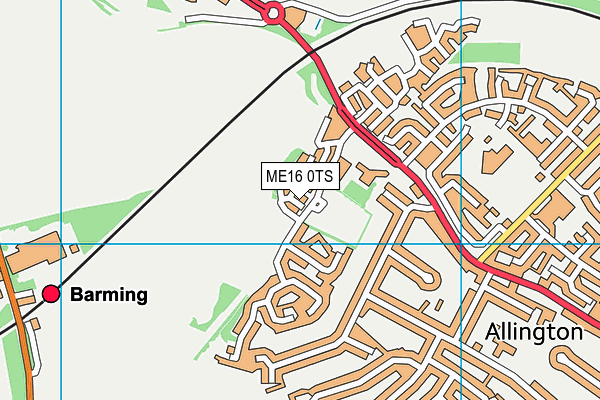 ME16 0TS map - OS VectorMap District (Ordnance Survey)