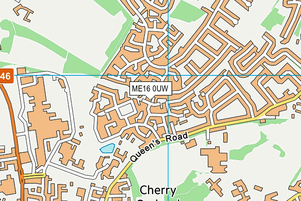 ME16 0UW map - OS VectorMap District (Ordnance Survey)