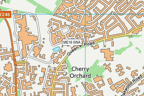 ME16 0WA map - OS VectorMap District (Ordnance Survey)