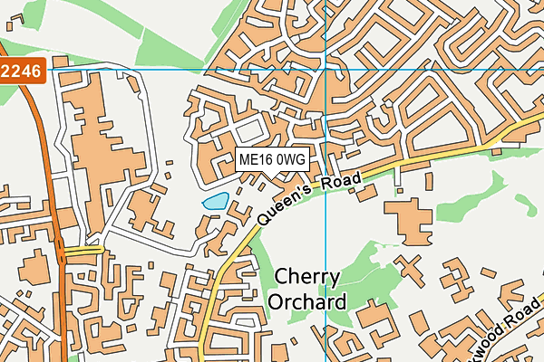 ME16 0WG map - OS VectorMap District (Ordnance Survey)