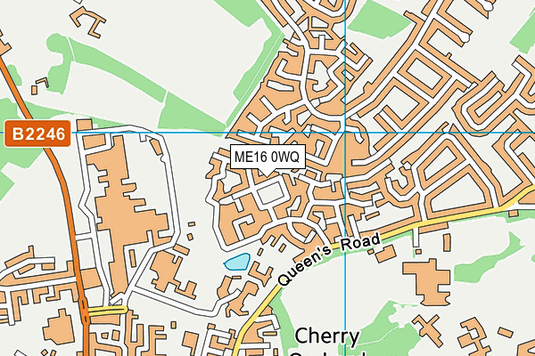 ME16 0WQ map - OS VectorMap District (Ordnance Survey)