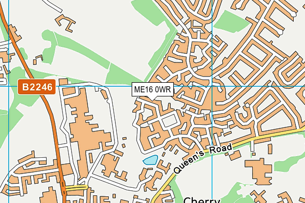 ME16 0WR map - OS VectorMap District (Ordnance Survey)