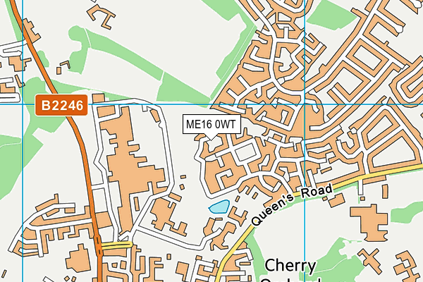 ME16 0WT map - OS VectorMap District (Ordnance Survey)