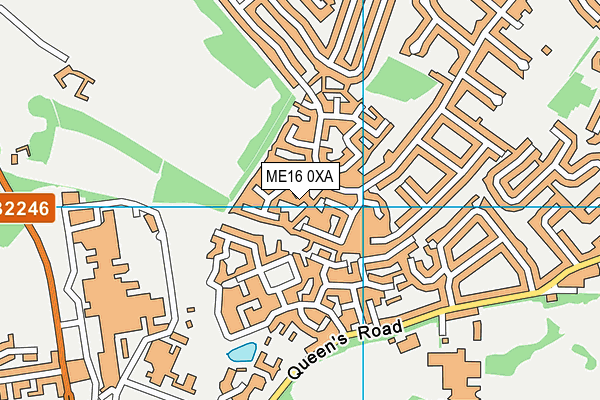 ME16 0XA map - OS VectorMap District (Ordnance Survey)