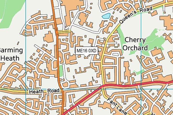 ME16 0XD map - OS VectorMap District (Ordnance Survey)