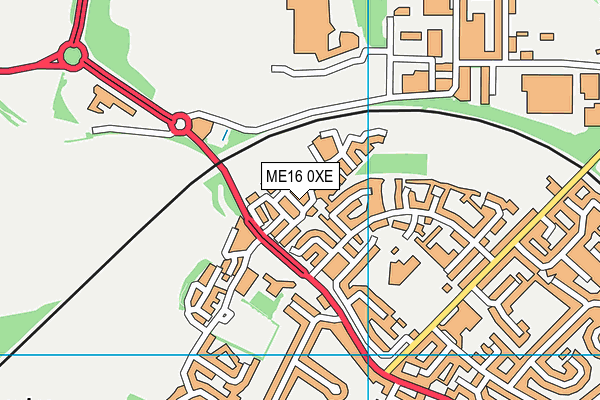 ME16 0XE map - OS VectorMap District (Ordnance Survey)