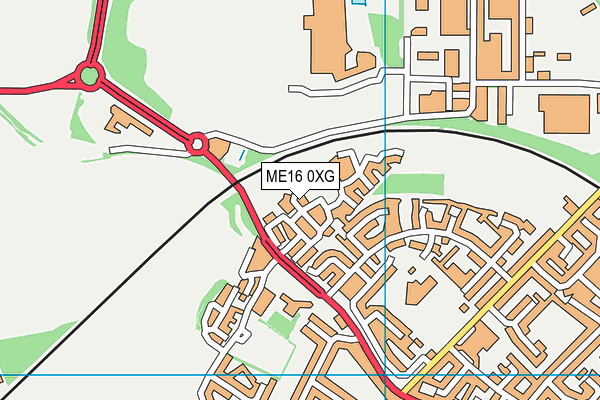 ME16 0XG map - OS VectorMap District (Ordnance Survey)