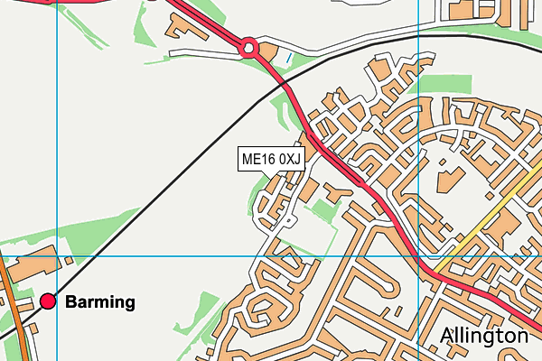 ME16 0XJ map - OS VectorMap District (Ordnance Survey)