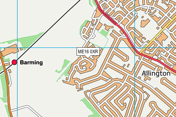 ME16 0XR map - OS VectorMap District (Ordnance Survey)