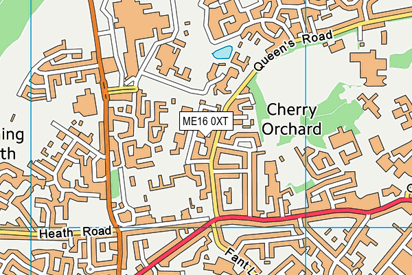 ME16 0XT map - OS VectorMap District (Ordnance Survey)