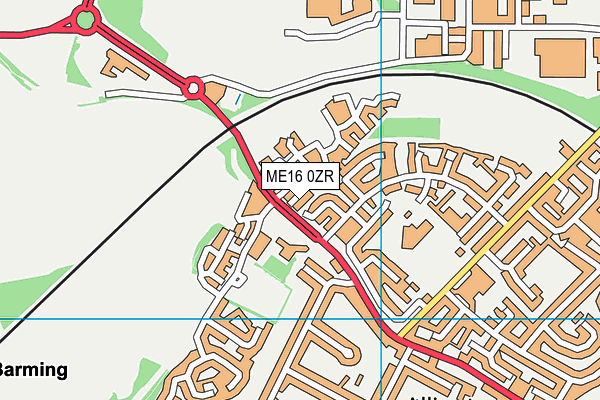 ME16 0ZR map - OS VectorMap District (Ordnance Survey)
