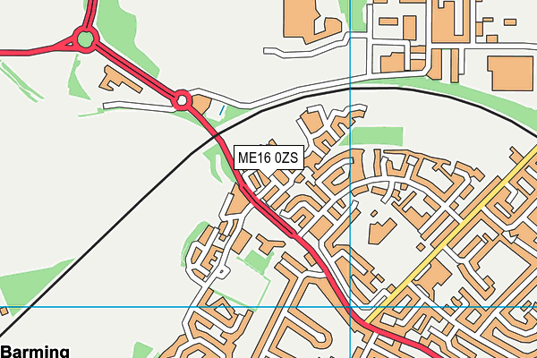 ME16 0ZS map - OS VectorMap District (Ordnance Survey)