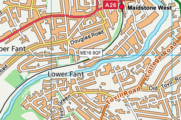 ME16 8GF map - OS VectorMap District (Ordnance Survey)