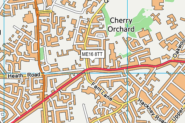 ME16 8TT map - OS VectorMap District (Ordnance Survey)