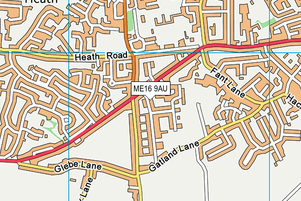 ME16 9AU map - OS VectorMap District (Ordnance Survey)
