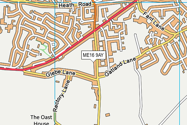ME16 9AY map - OS VectorMap District (Ordnance Survey)
