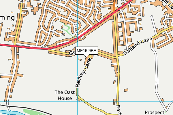 ME16 9BE map - OS VectorMap District (Ordnance Survey)