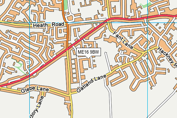 ME16 9BW map - OS VectorMap District (Ordnance Survey)