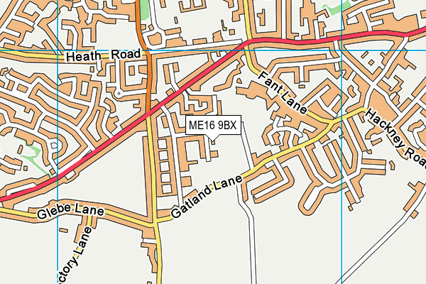 ME16 9BX map - OS VectorMap District (Ordnance Survey)