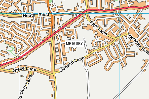 ME16 9BY map - OS VectorMap District (Ordnance Survey)