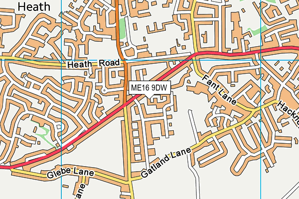 ME16 9DW map - OS VectorMap District (Ordnance Survey)