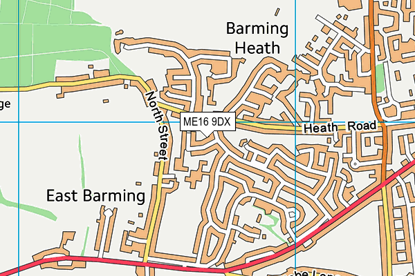 ME16 9DX map - OS VectorMap District (Ordnance Survey)