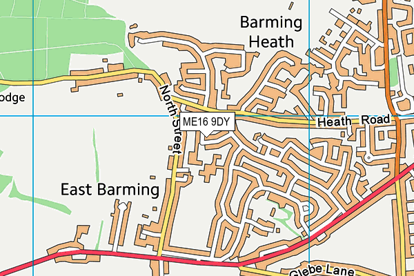 Barming Primary School map (ME16 9DY) - OS VectorMap District (Ordnance Survey)
