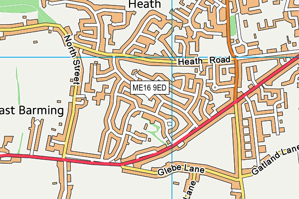 ME16 9ED map - OS VectorMap District (Ordnance Survey)