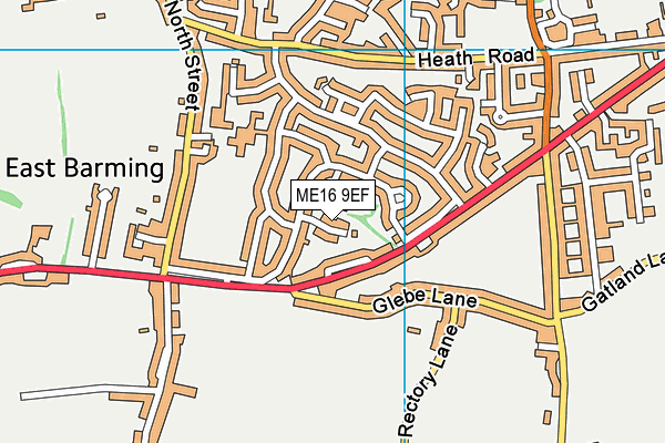 ME16 9EF map - OS VectorMap District (Ordnance Survey)