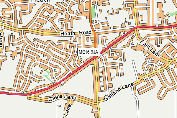ME16 9JA map - OS VectorMap District (Ordnance Survey)