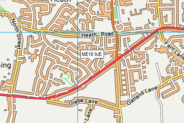 ME16 9JE map - OS VectorMap District (Ordnance Survey)