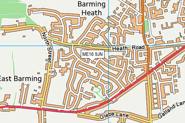 ME16 9JN map - OS VectorMap District (Ordnance Survey)