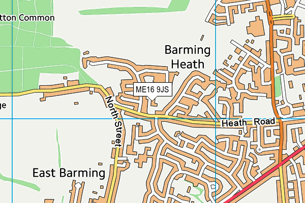 ME16 9JS map - OS VectorMap District (Ordnance Survey)