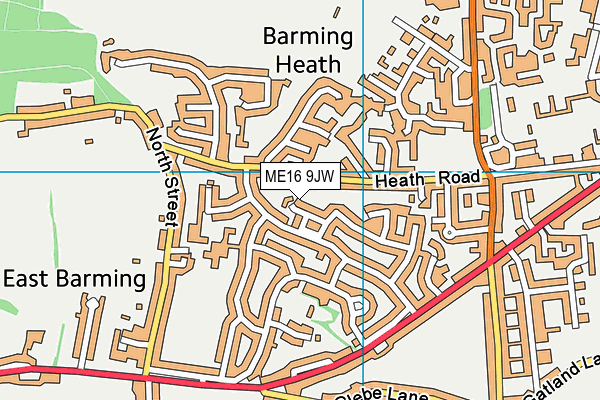 ME16 9JW map - OS VectorMap District (Ordnance Survey)