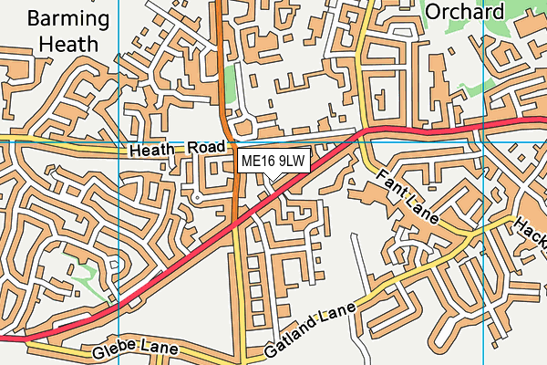 ME16 9LW map - OS VectorMap District (Ordnance Survey)