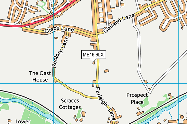 ME16 9LX map - OS VectorMap District (Ordnance Survey)
