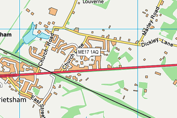 ME17 1AQ map - OS VectorMap District (Ordnance Survey)