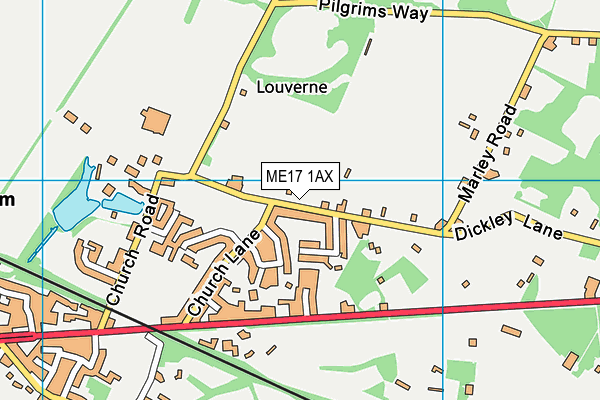 ME17 1AX map - OS VectorMap District (Ordnance Survey)