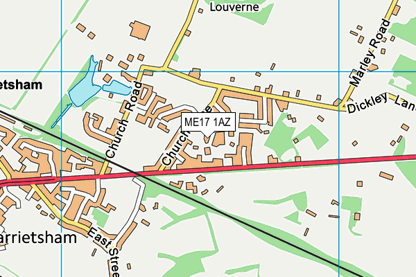 ME17 1AZ map - OS VectorMap District (Ordnance Survey)