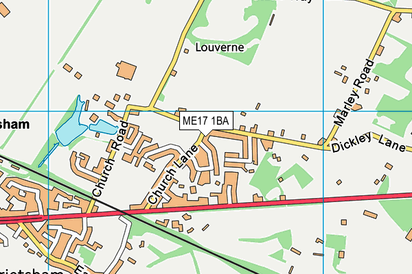 ME17 1BA map - OS VectorMap District (Ordnance Survey)