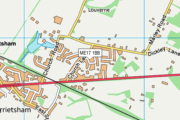 ME17 1BB map - OS VectorMap District (Ordnance Survey)