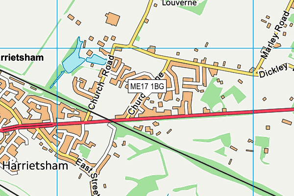 ME17 1BG map - OS VectorMap District (Ordnance Survey)