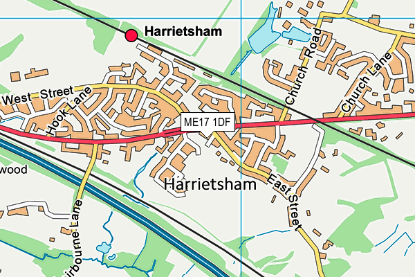 ME17 1DF map - OS VectorMap District (Ordnance Survey)