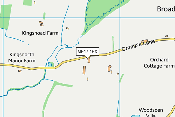 ME17 1EX map - OS VectorMap District (Ordnance Survey)